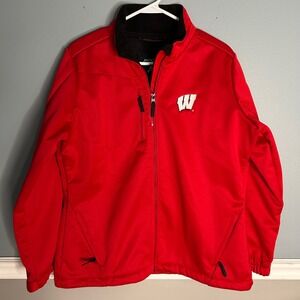 Antigua Womens Wisconsin Badgers Red Full Zip‎ lined Jacket